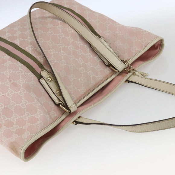 GUCCI GG Canvas Sherry Line Tote Bag Beige Gold 139260 Auth 168127
