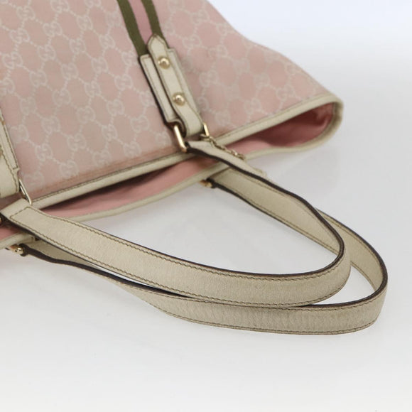 GUCCI GG Canvas Sherry Line Tote Bag Beige Gold 139260 Auth 168127
