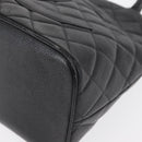 CHANEL Matelasse Reprint Tote Bag Caviar Skin Black CC Auth 168135-16