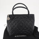 CHANEL Matelasse Reprint Tote Bag Caviar Skin Black CC Auth 168135-12