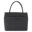 CHANEL Matelasse Reprint Tote Bag Caviar Skin Black CC Auth 168135-2