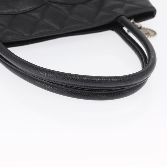 CHANEL Matelasse Reprint Tote Bag Caviar Skin Black CC Auth 168135
