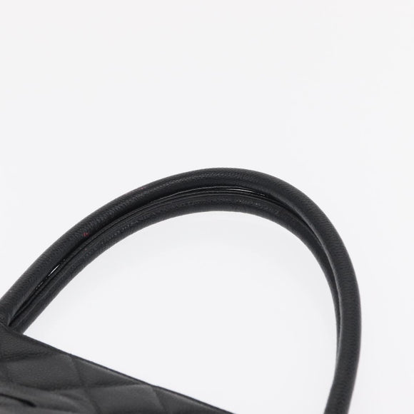 CHANEL Matelasse Reprint Tote Bag Caviar Skin Black CC Auth 168135