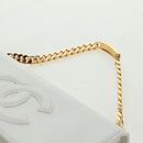 CHANEL COCO Mark Chain Shoulder Bag Leather White Gold CC Auth 168138V-15