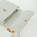 CHANEL COCO Mark Chain Shoulder Bag Leather White Gold CC Auth 168138V-21