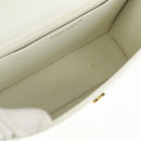 CHANEL COCO Mark Chain Shoulder Bag Leather White Gold CC Auth 168138V-9