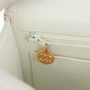 CHANEL COCO Mark Chain Shoulder Bag Leather White Gold CC Auth 168138V-25