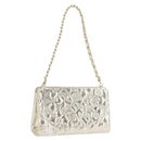 CHANEL Matelasse Shoulder Bag Patent leather Gold CC Auth 168139-1