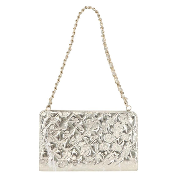 CHANEL Matelasse Shoulder Bag Patent leather Gold CC Auth 168139