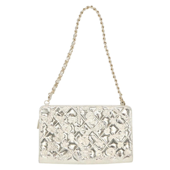 CHANEL Matelasse Shoulder Bag Patent leather Gold CC Auth 168139