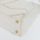 CHANEL COCO Mark Shoulder Bag Caviar Skin White Gold CC Auth 168141SAV-12