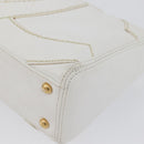 CHANEL COCO Mark Shoulder Bag Caviar Skin White Gold CC Auth 168141SAV-14