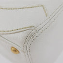 CHANEL COCO Mark Shoulder Bag Caviar Skin White Gold CC Auth 168141SAV-15