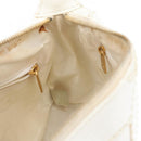 CHANEL COCO Mark Shoulder Bag Caviar Skin White Gold CC Auth 168141SAV-22