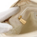 CHANEL COCO Mark Shoulder Bag Caviar Skin White Gold CC Auth 168141SAV-24