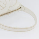 CHANEL COCO Mark Shoulder Bag Caviar Skin White Gold CC Auth 168141SAV-8