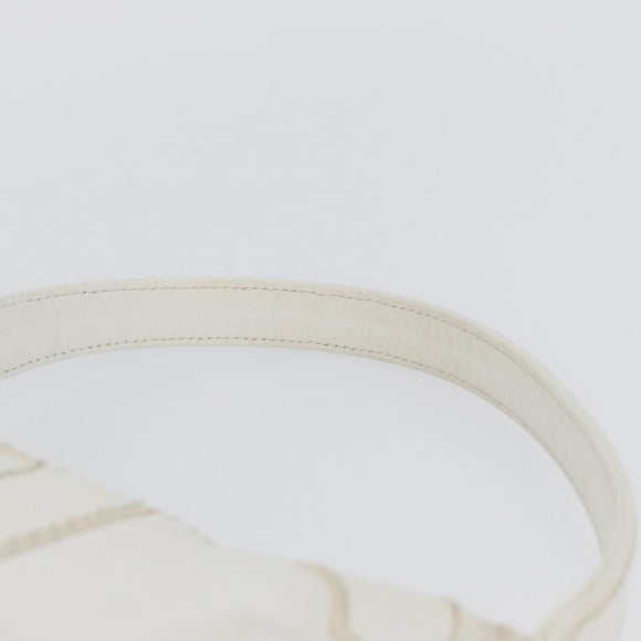 CHANEL COCO Mark Shoulder Bag Caviar Skin White Gold CC Auth 168141SAV