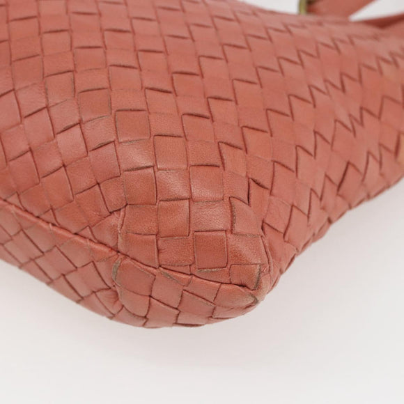 BOTTEGA VENETA INTRECCIATO Hand Bag Leather Pink Gold Auth 168147V