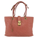 BOTTEGA VENETA INTRECCIATO Hand Bag Leather Pink Gold Auth 168147V-13