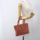 BOTTEGA VENETA INTRECCIATO Hand Bag Leather Pink Gold Auth 168147V-24