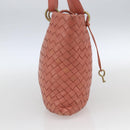 BOTTEGA VENETA INTRECCIATO Hand Bag Leather Pink Gold Auth 168147V-3