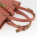 BOTTEGA VENETA INTRECCIATO Hand Bag Leather Pink Gold Auth 168147V-7