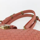 BOTTEGA VENETA INTRECCIATO Hand Bag Leather Pink Gold Auth 168147V-8