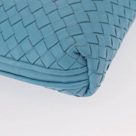 BOTTEGA VENETA INTRECCIATO Shoulder Bag Leather Light Blue Auth 168149