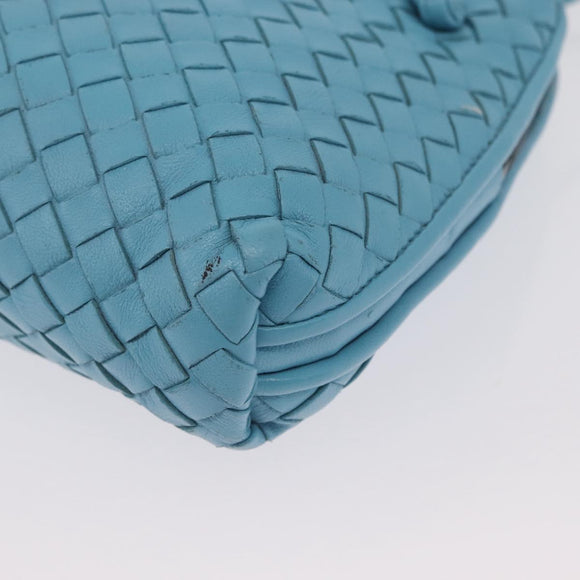 BOTTEGA VENETA INTRECCIATO Shoulder Bag Leather Light Blue Auth 168149