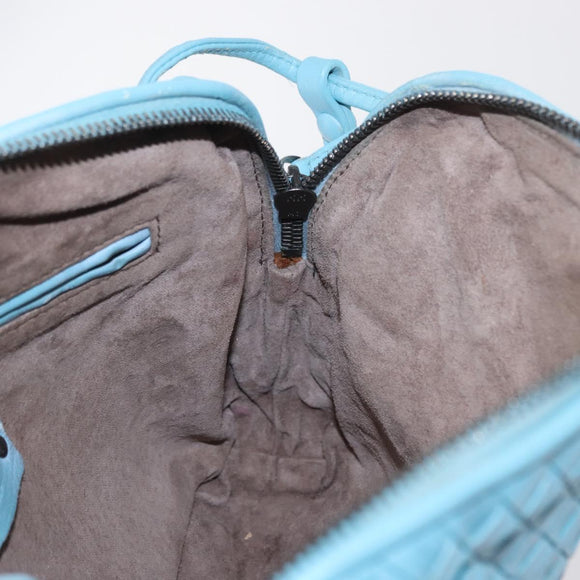 BOTTEGA VENETA INTRECCIATO Shoulder Bag Leather Light Blue Auth 168149