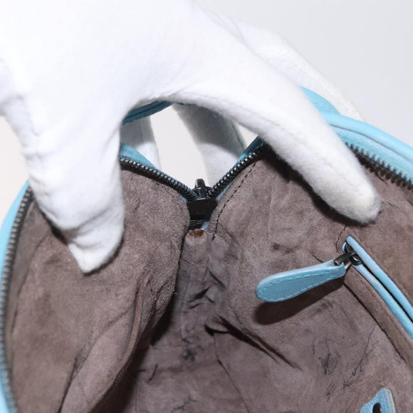 BOTTEGA VENETA INTRECCIATO Shoulder Bag Leather Light Blue Auth 168149