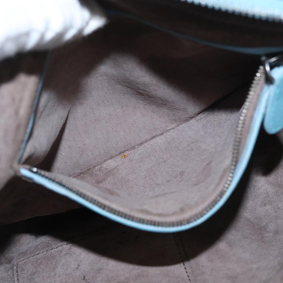 BOTTEGA VENETA INTRECCIATO Shoulder Bag Leather Light Blue Auth 168149