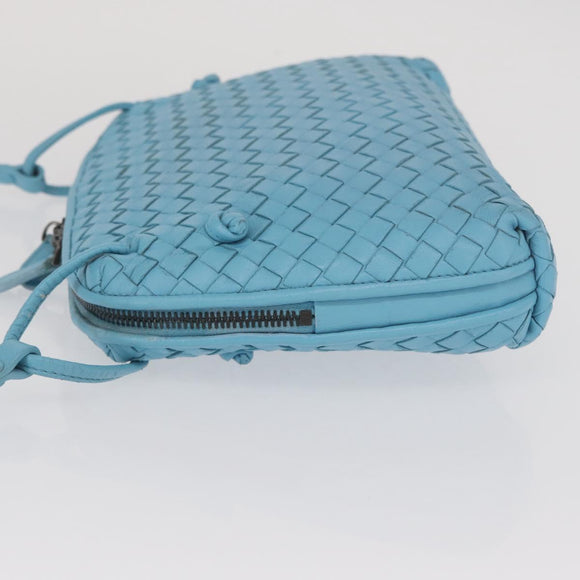 BOTTEGA VENETA INTRECCIATO Shoulder Bag Leather Light Blue Auth 168149