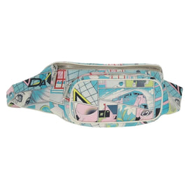 PRADA Body Bag Leather Light Blue Silver Auth 168150V