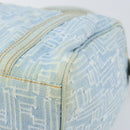 FENDI Zucca Canvas Hand Bag Light Blue Gold Auth 168153V-15