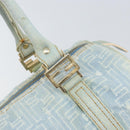 FENDI Zucca Canvas Hand Bag Light Blue Gold Auth 168153V-10