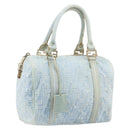 FENDI Zucca Canvas Hand Bag Light Blue Gold Auth 168153V-1