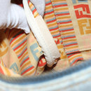 FENDI Zucca Canvas Hand Bag Light Blue Gold Auth 168153V-12