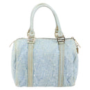 FENDI Zucca Canvas Hand Bag Light Blue Gold Auth 168153V-2