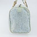 FENDI Zucca Canvas Hand Bag Light Blue Gold Auth 168153V-3