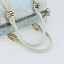 FENDI Zucca Canvas Hand Bag Light Blue Gold Auth 168153V-7