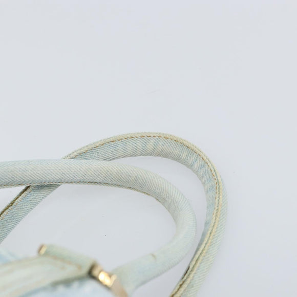 FENDI Zucca Canvas Hand Bag Light Blue Gold Auth 168153V