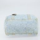 FENDI Zucca Canvas Hand Bag Light Blue Gold Auth 168153V-5