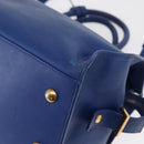 SAINT LAURENT Baby Kabas Hand Bag Leather 2way Blue Gold 311210 Auth 168154-13