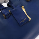 SAINT LAURENT Baby Kabas Hand Bag Leather 2way Blue Gold 311210 Auth 168154-17