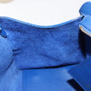SAINT LAURENT Baby Kabas Hand Bag Leather 2way Blue Gold 311210 Auth 168154-22
