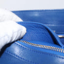 SAINT LAURENT Baby Kabas Hand Bag Leather 2way Blue Gold 311210 Auth 168154-24