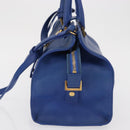 SAINT LAURENT Baby Kabas Hand Bag Leather 2way Blue Gold 311210 Auth 168154-4