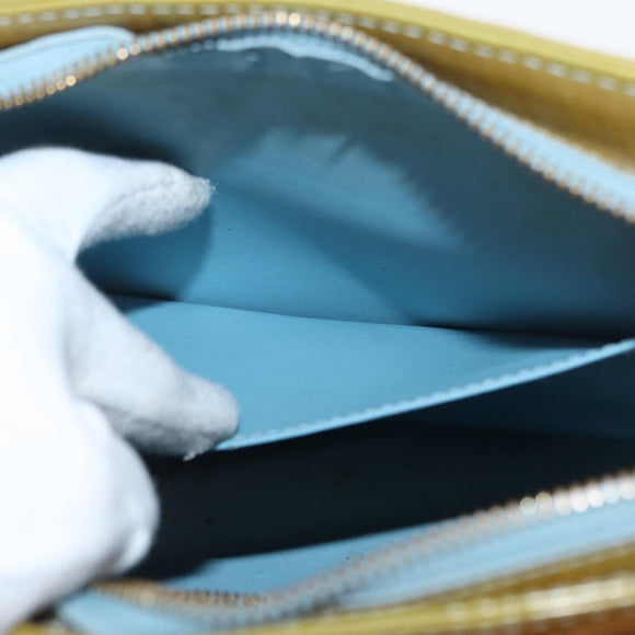 LOUIS VUITTON Monogram Vernis Houston Hand Bag Baby Blue M91005 LV Auth 168158