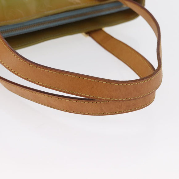 LOUIS VUITTON Monogram Vernis Houston Hand Bag Baby Blue M91005 LV Auth 168158